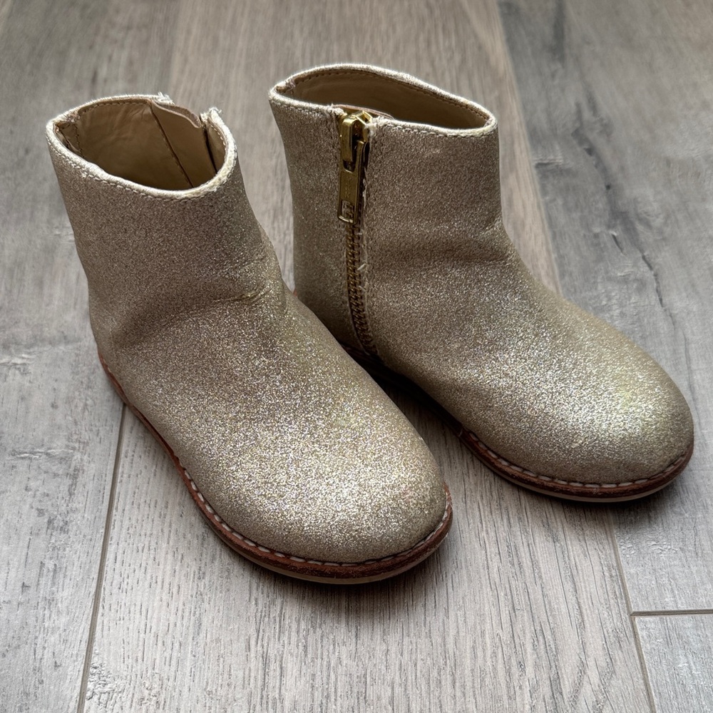 Janie and Jack Gold Glitter Kids Boots